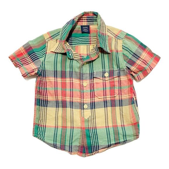 baby Gap Plaid Buttons Down Short Sleeve Shirt - Picture 1 of 3